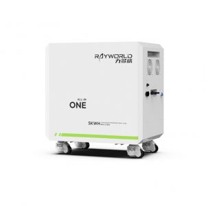 5kWh 51.2V 100Ah Wheeled LiFePO4 All-in-One 5.12kWh Built-in 6kW Inverter PCS with RS485 (Rayworld RHM51100B)