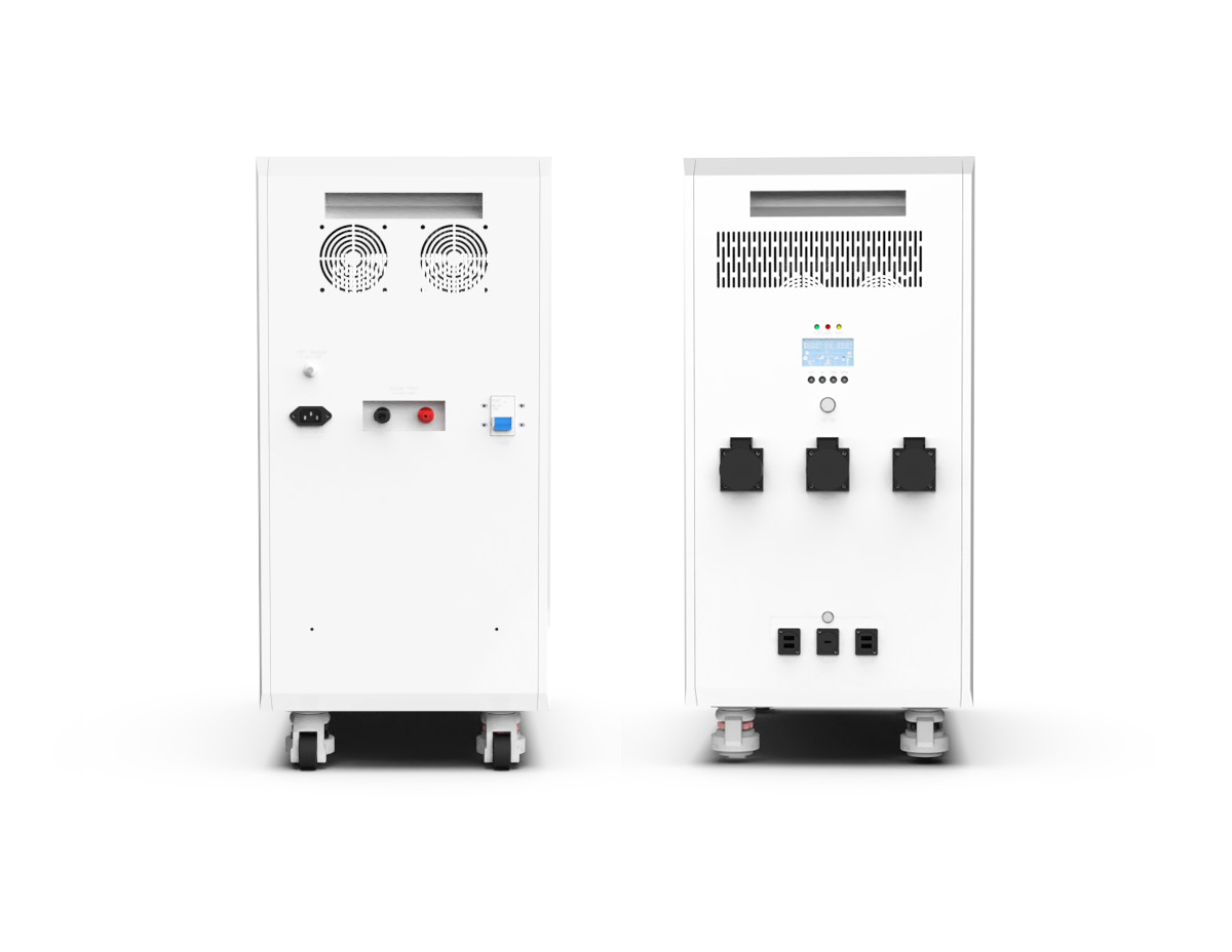 51.2V 200Ah Wheeled LiFePO4 All-in-One 10.55kWh Built-in 6kW Inverter PCS side (Rayworld RHM51200B)