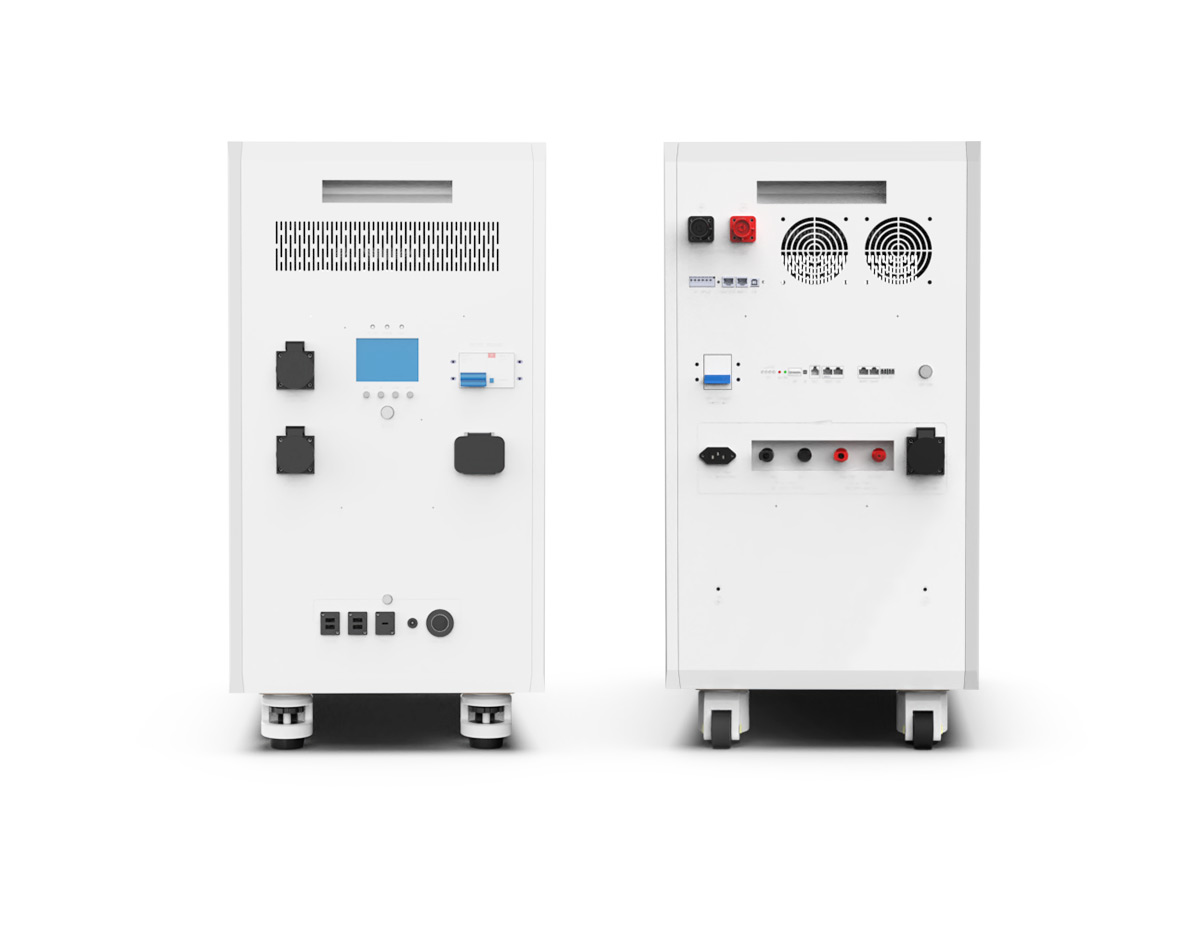 16kWh 51.2V 314Ah 300Ah Wheeled LiFePO4 All-in-One Built-in 12kW Inverter PCS sides (Rayworld RHM51314B)