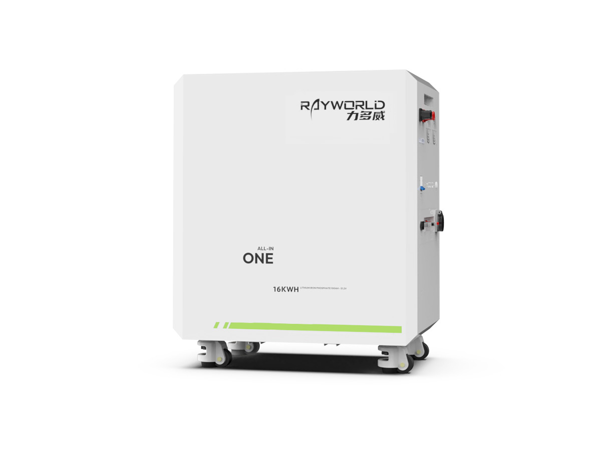 16kWh 51.2V 314Ah 300Ah Wheeled LiFePO4 All-in-One Built-in 12kW Inverter PCS with RS485 (Rayworld RHM51314B)