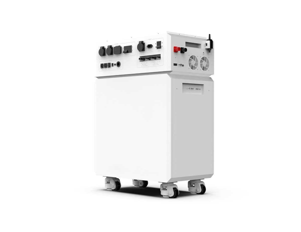 32kWh 51.2V 628Ah Wheeled LiFePO4 All-in-One Built-in 12kW Inverter PCS rear (Rayworld RHM51628A)